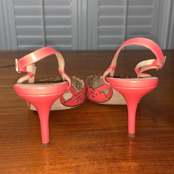 Kate Spade Red Floral Cutout Heels - Picture 4 of 5